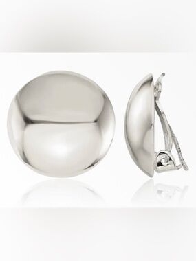 925 Sterling Silver Non Pierced Clip On Round Button Stud Earrings